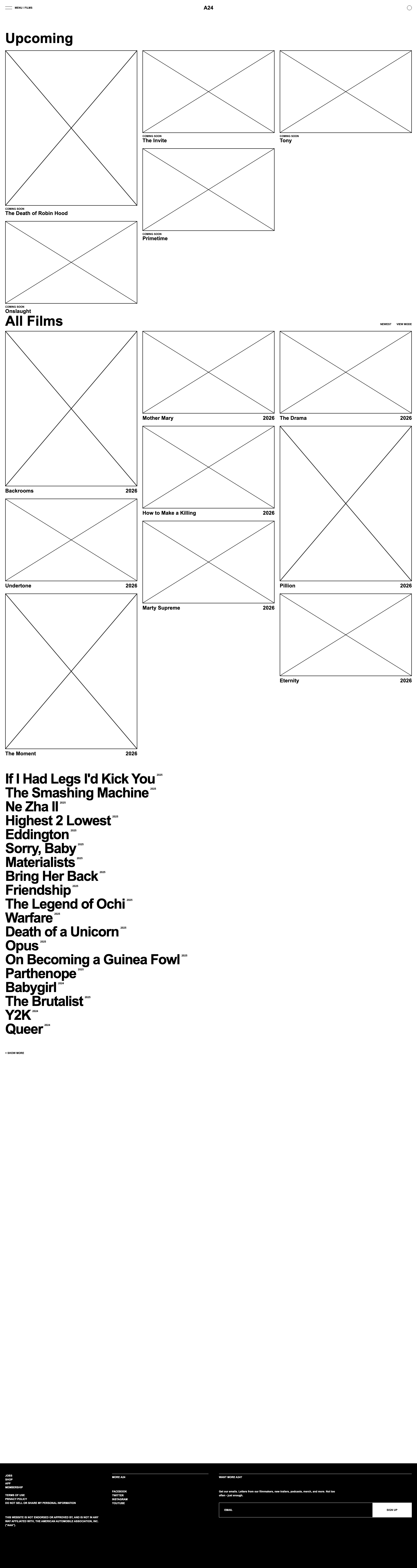 A24 Film Index Desktop