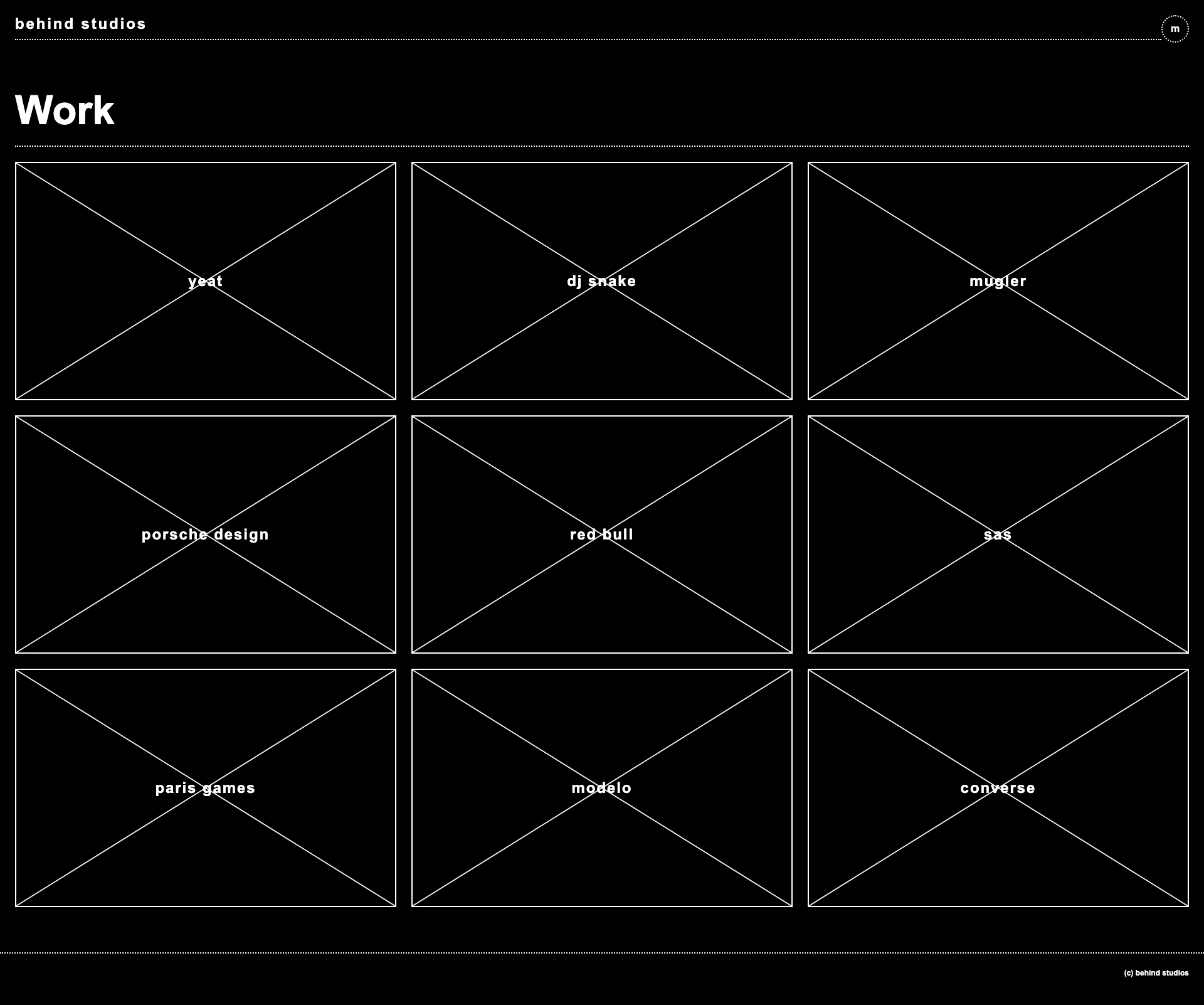 BEHIND STUDIOS Project Index Desktop