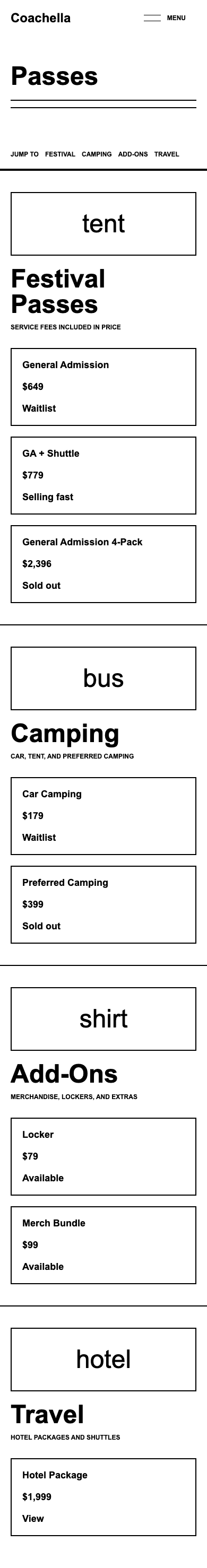 Coachella Passes Mobile