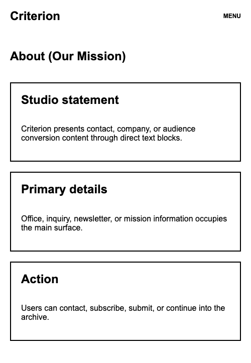 Criterion About (Our Mission) Mobile