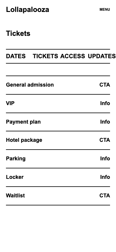 Lollapalooza Tickets Mobile Fold
