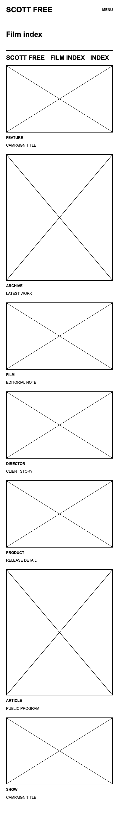 SCOTT FREE Film Index Mobile