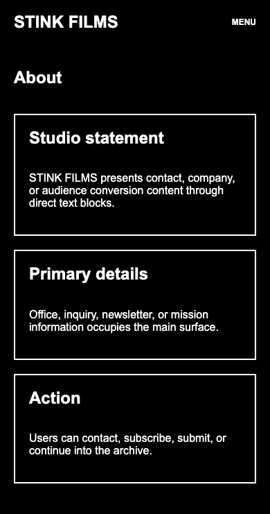 STINK FILMS About Mobile